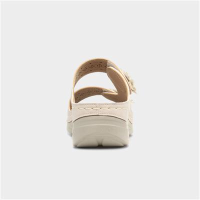 Madeira Womens Beige Mule Sandal