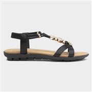 Lotus Rennes Womens Black Flat Sandal (Click For Details)