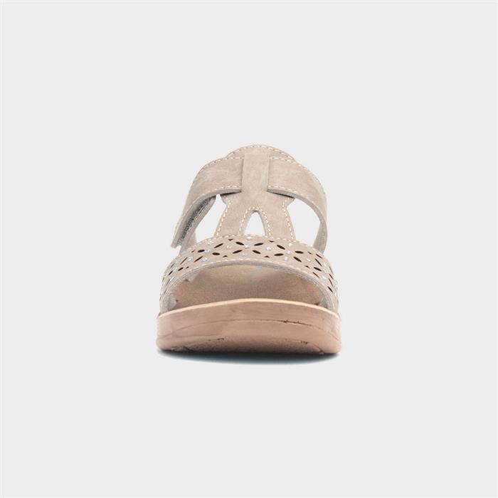 Fethiye Womens Beige Wedge Mule Sandal