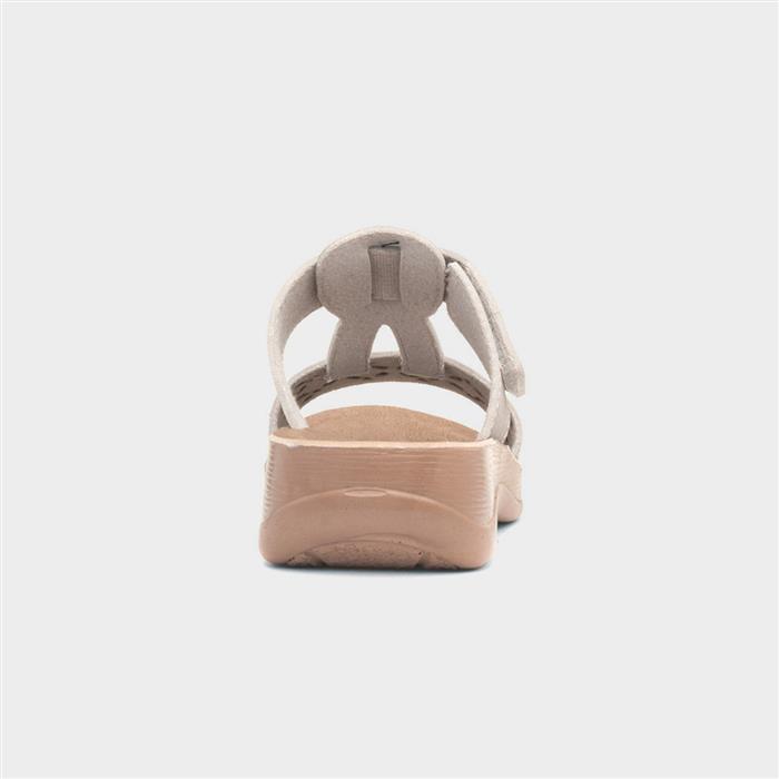Fethiye Womens Beige Wedge Mule Sandal