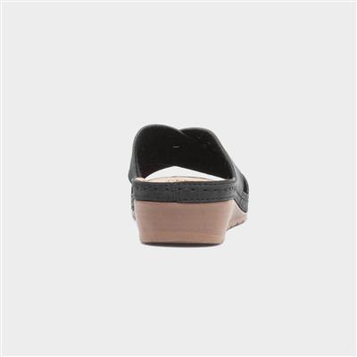 Antalya Womens Black Mule Sandal