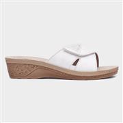 Comfy Steps Nice Womens White Wedge Mule Sandal (Click For Details)