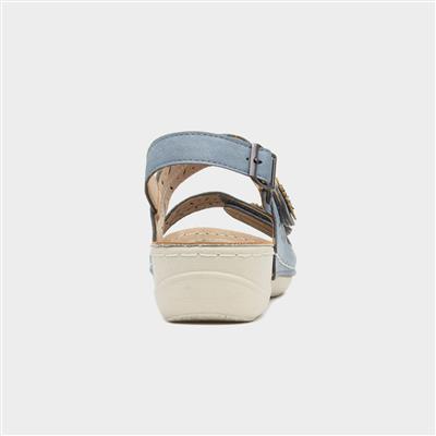 Meryl Womens Blue Wedge Sandal