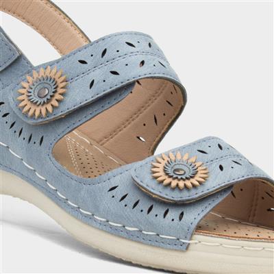 Meryl Womens Blue Wedge Sandal