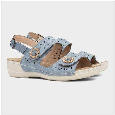 Meryl Womens Blue Wedge Sandal