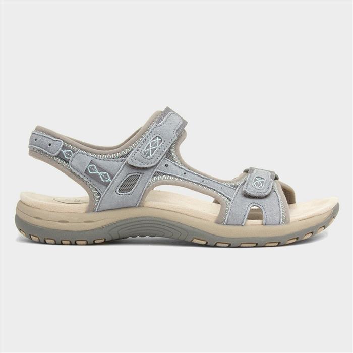 Frisco Womens Grey Leather Sandal