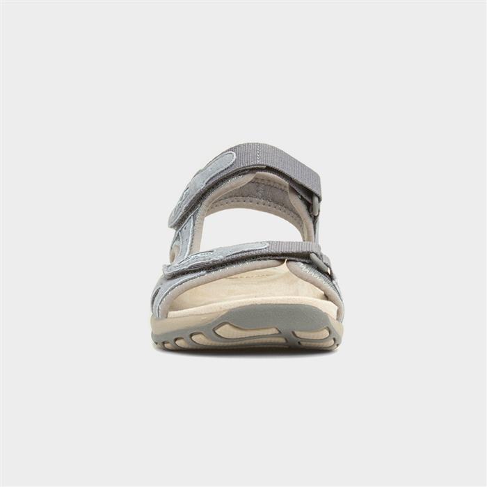 Frisco Womens Grey Leather Sandal