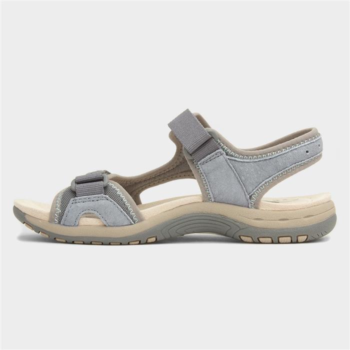 Frisco Womens Grey Leather Sandal