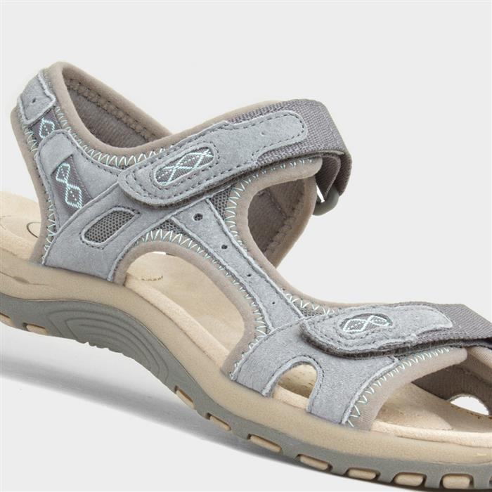 Frisco Womens Grey Leather Sandal
