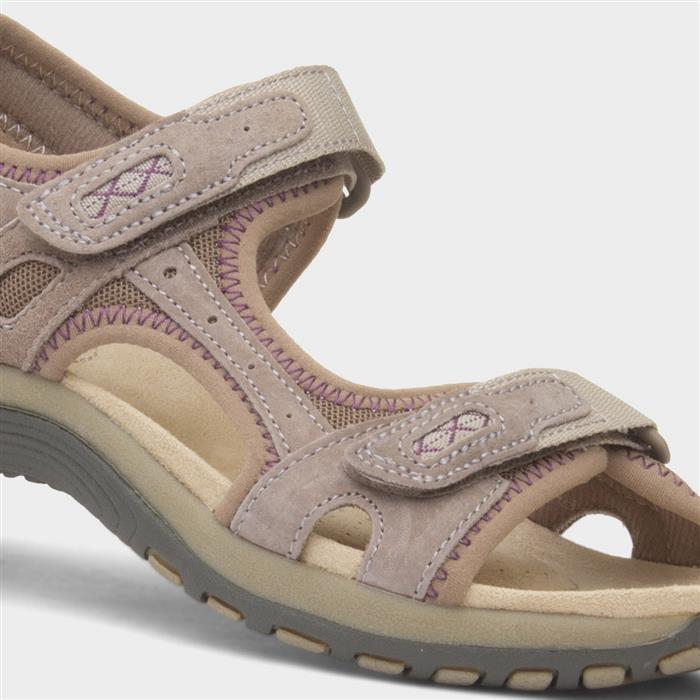 Frisco Womens Beige Leather Sandal