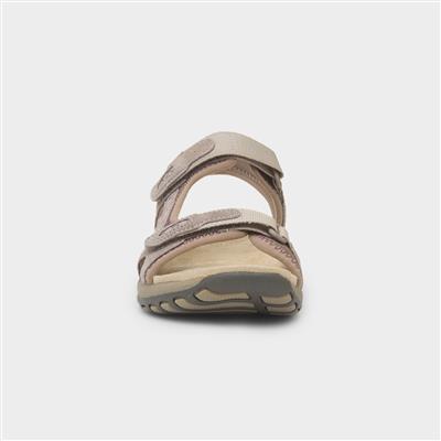 Frisco Womens Beige Easy Fasten Sandal