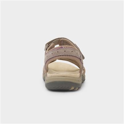 Frisco Womens Beige Easy Fasten Sandal