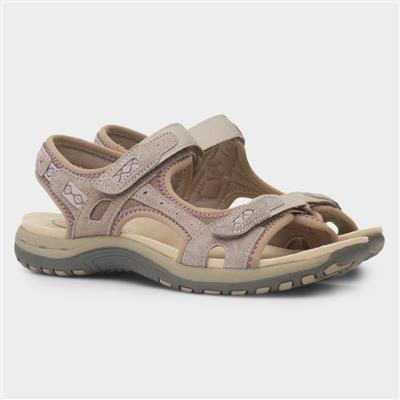 Frisco Womens Beige Easy Fasten Sandal