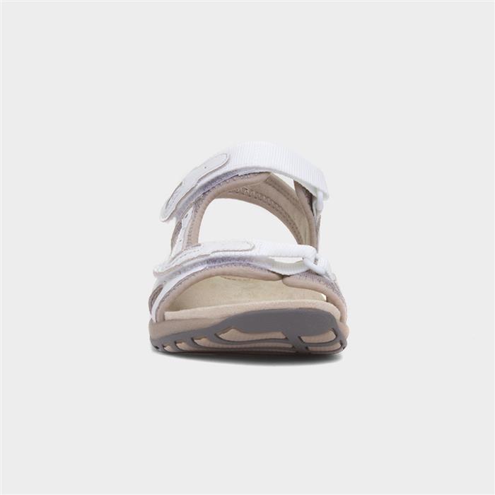 Frisco Womens White Leather Sandal