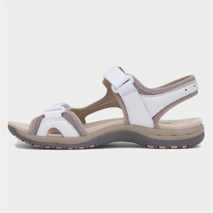 Frisco Womens White Leather Sandal