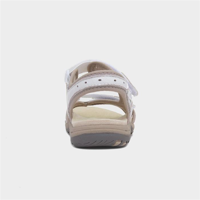 Frisco Womens White Leather Sandal