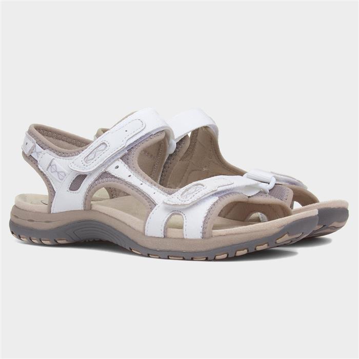 Frisco Womens White Leather Sandal