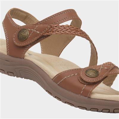 Malibu Womens Tan Leather Sandal