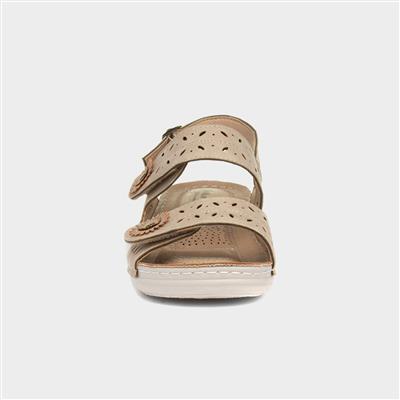 Meryl Womens Beige Wedge Sandal