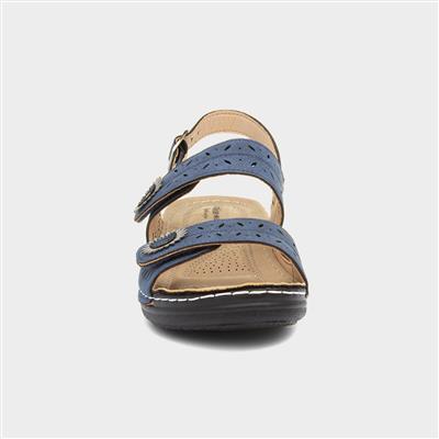Meryl Womens Navy Wedge Sandal