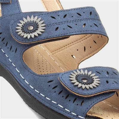 Meryl Womens Navy Wedge Sandal
