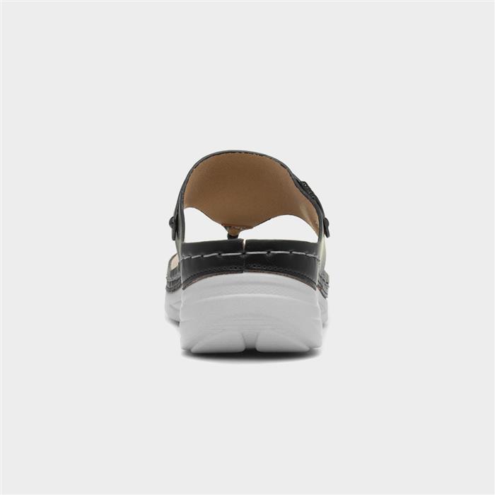 Malta Womens Black Toe Post Sandal