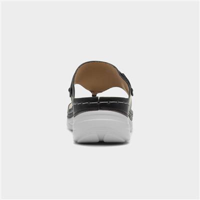 Malta Womens Black Toe Post Sandal