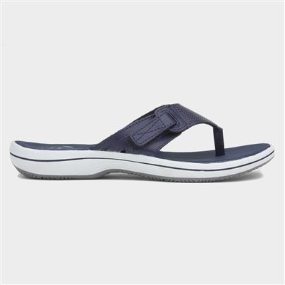 Kelly Womens Navy Leather Flip Flop