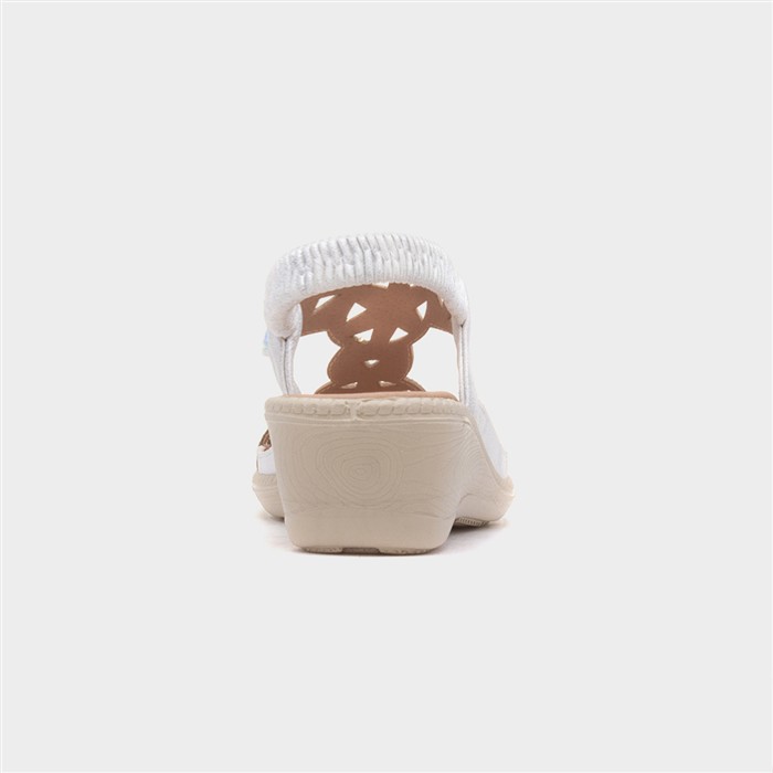Mars Womens White Wedge Sandal