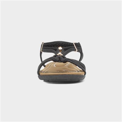 Domenica Womens Black Shimmer Sandal