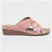 Lilley Womens Pink Wedge Mule Sandal (Click For Details)