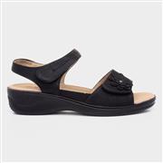 Softlites Womens Black Easy Fasten Comfort Sandal (Click For Details)