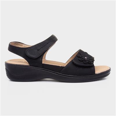 Shelby Womens Black Easy Fasten Sandal