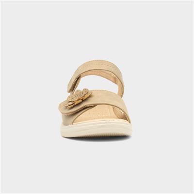 Womens Taupe Easy Fasten Sandal