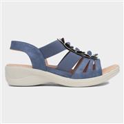 Softlites Womens Blue Wedge Flower Slip On Sandal (Click For Details)