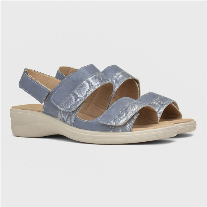Womens Blue Easy Fasten Slingback Sandal