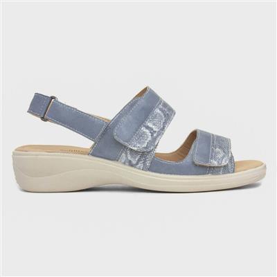 Stevie Womens Blue Easy Fasten Sandal