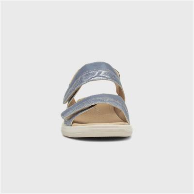 Stevie Womens Blue Easy Fasten Sandal