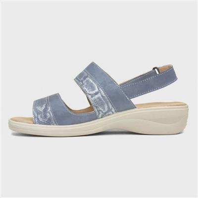Stevie Womens Blue Easy Fasten Sandal