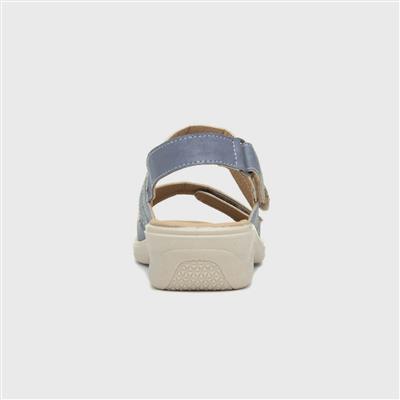 Stevie Womens Blue Easy Fasten Sandal