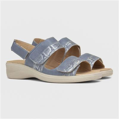Stevie Womens Blue Easy Fasten Sandal
