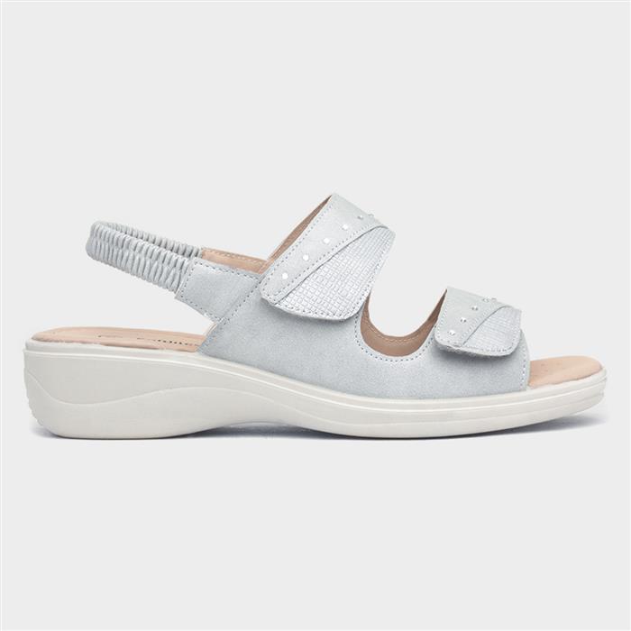 Womens Grey Easy Fasten Slingback Sandal