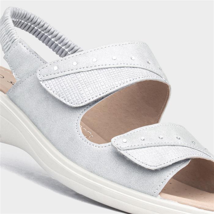Womens Grey Easy Fasten Slingback Sandal