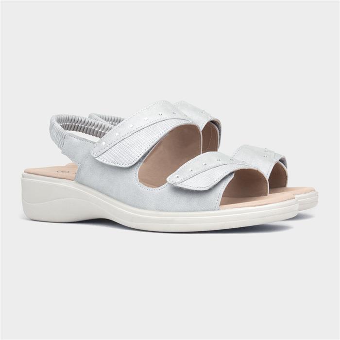 Womens Grey Easy Fasten Slingback Sandal