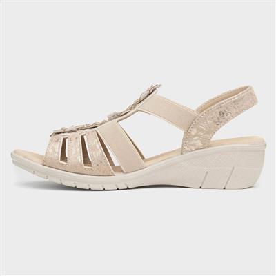 Sienna Womens Beige Flower Sandal
