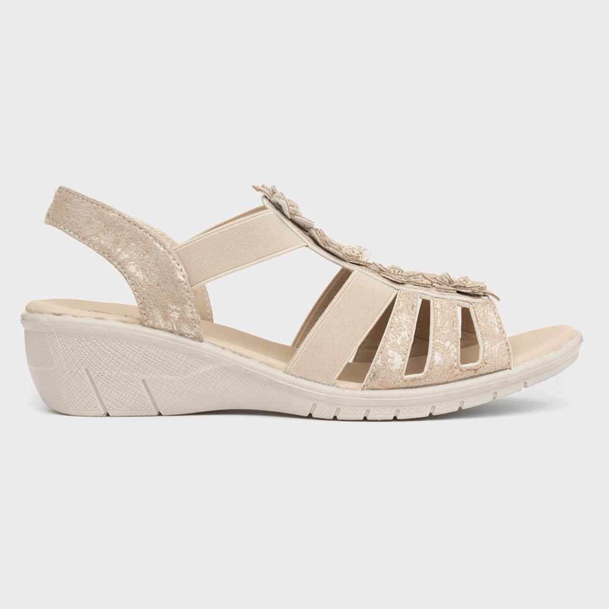 Sienna Womens Beige Flower Sandal