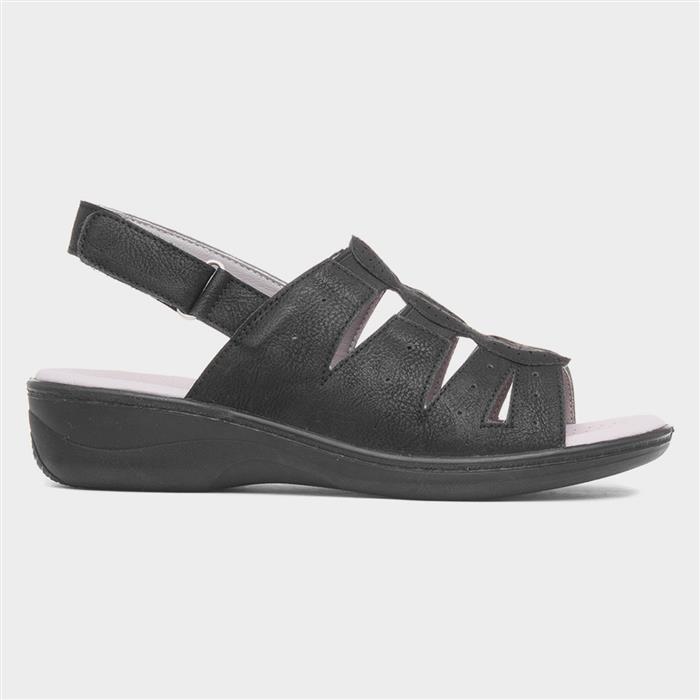 Womens Black Slingback Wedge Sandal
