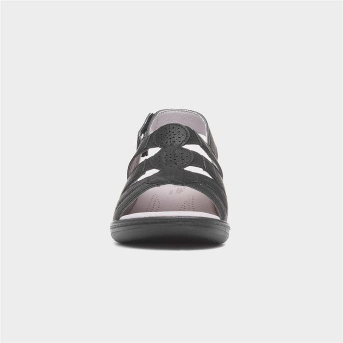 Womens Black Slingback Wedge Sandal