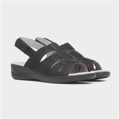 Synthia Womens Black Strappy Sandal