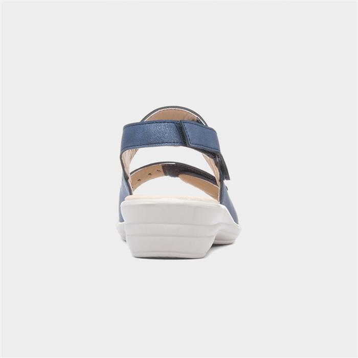 Womens Blue Easy Fasten Wedge Sandals